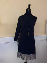 Load image into Gallery viewer, One shoulder fringe dress
